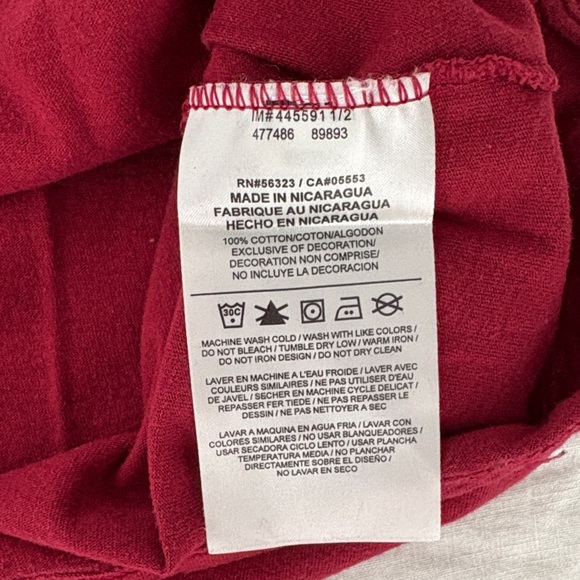 Nike Women's Red Short Sleeve Scoop Neck Tee with Black Swoosh - Picture 5 of 6